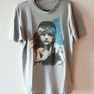 Vintage 1986 Les Miserables Musical Grey Double Sided Graphic T-Shirt